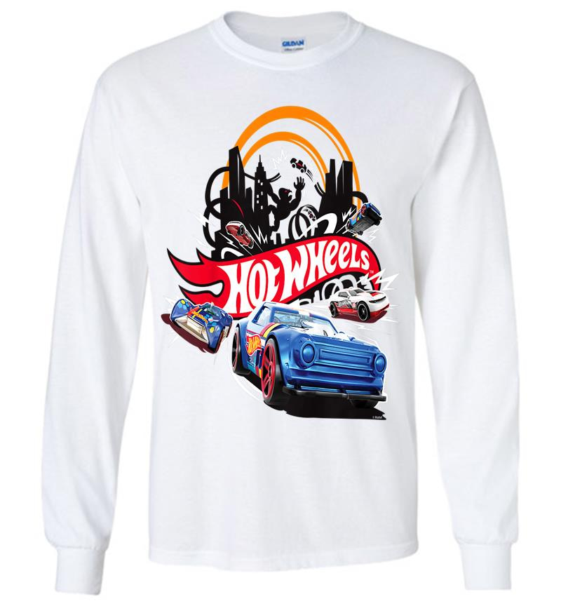 Inktee Store - Kinder Hot Wheels Jungs City Viele Grenfarben Long Sleeve T-Shirt Image