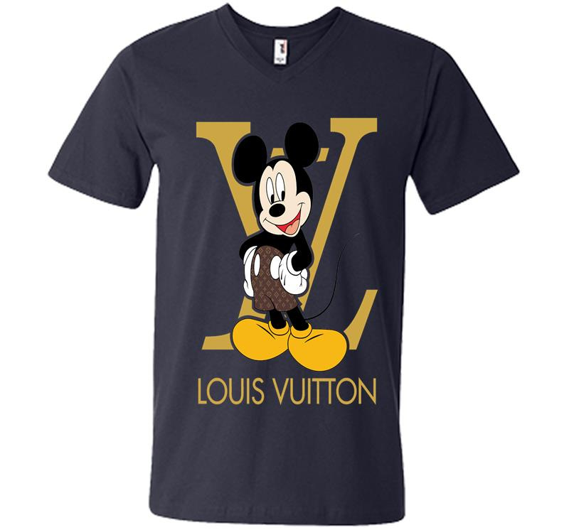 Inktee Store - Lv Mickey Mouse V-Neck T-Shirt Image