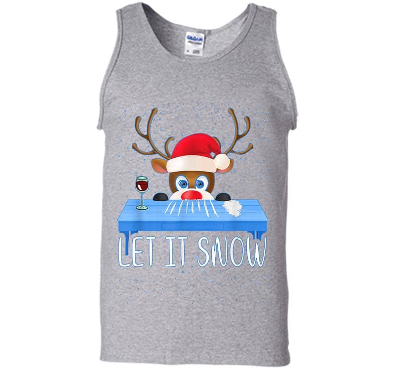 Inktee Store - Let It Snow Santa Cocaine Adult Humor Reindeer Funny Gag Mens Tank Top Image