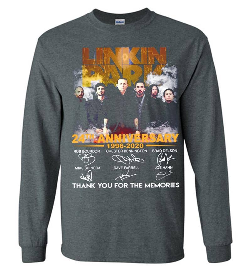 Inktee Store - Linkin Park Rock Band 24Th Anniversary 1996-2020 Thank You For The Memories Long Sleeve T-Shirt Image