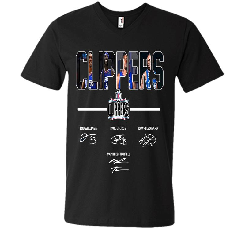 Los Angeles Clippers Basketball Team Signature V-Neck T-Shirt