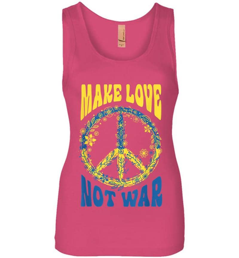 Inktee Store - Make Love Not War Support Ukraine Women Jersey Tank Top Image