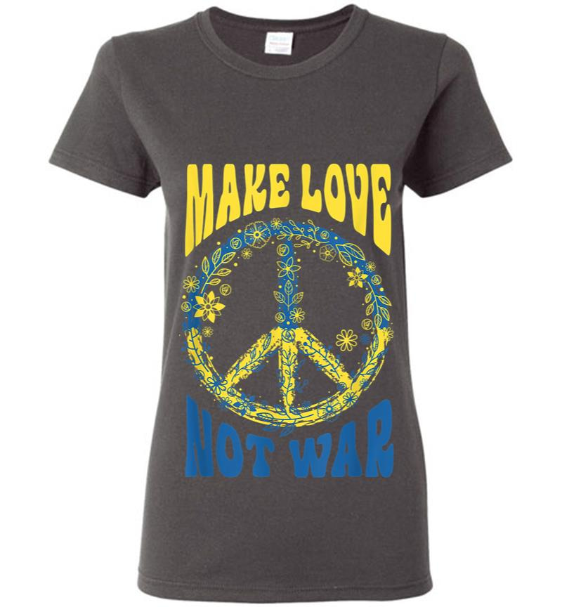 Inktee Store - Make Love Not War Support Ukraine Women T-Shirt Image