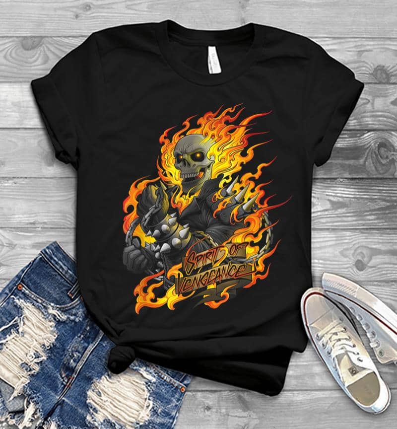 Marvel Ghost Rider Spirit Of Vengeance Flaming Skull Men T-Shirt