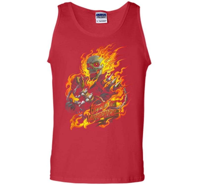 Inktee Store - Marvel Ghost Rider Spirit Of Vengeance Flaming Skull Men Tank Top Image