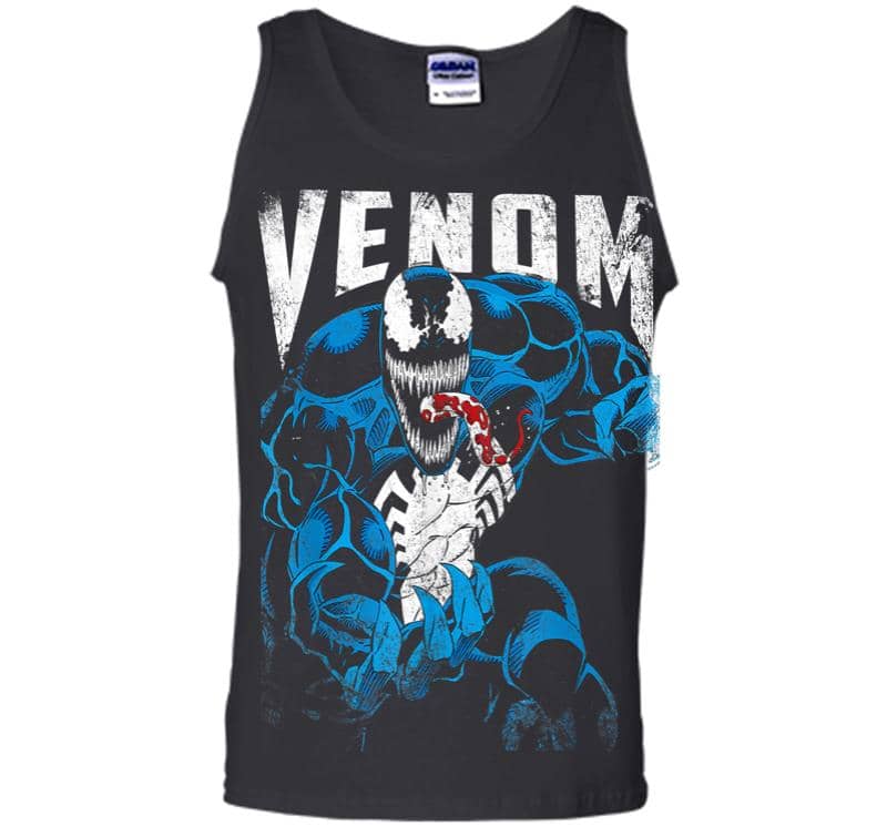 Marvel Venom Bloody Tongue Out Distressed Men Tank Top