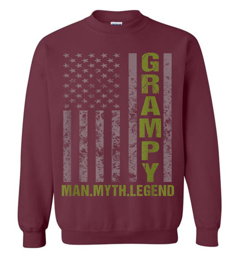 Inktee Store - Mens Grampy Gift Man Myth Legend American Flag Sweatshirt Image