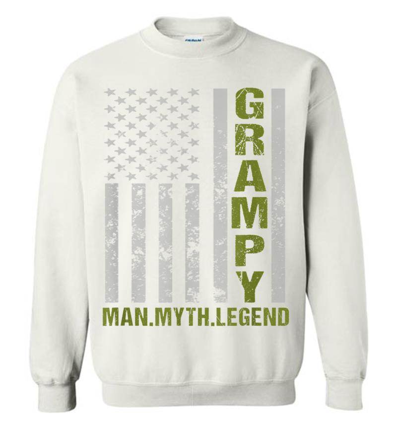 Inktee Store - Mens Grampy Gift Man Myth Legend American Flag Sweatshirt Image