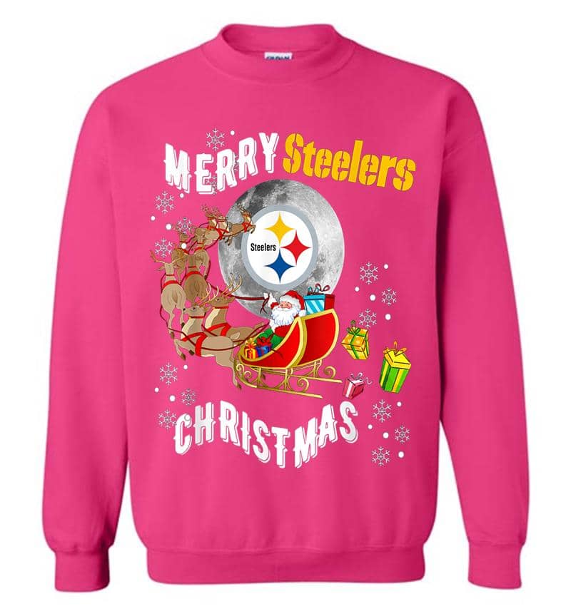 Inktee Store - Merry Christmas Football Pittsburgh Steeler Fan Xmas Sweatshirt Image