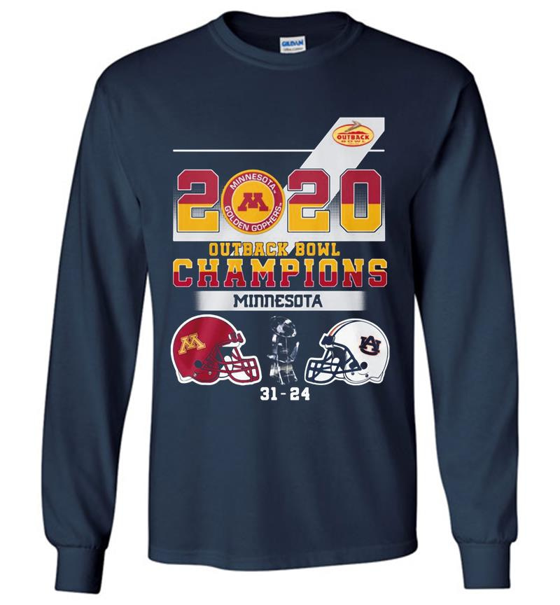 Inktee Store - Minnesota Golden Gophers Vs Auburn Tigers Champions 2020 Outback Bowl Long Sleeve T-Shirt Image