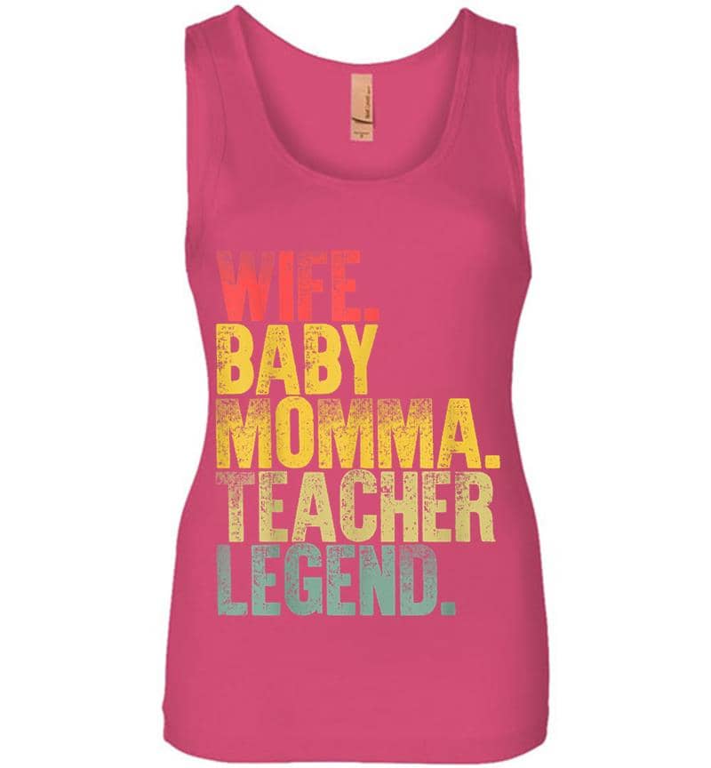 Inktee Store - Mother Women Funny Wife Baby Momma Teacher Legend Womens Jersey Tank Top Image
