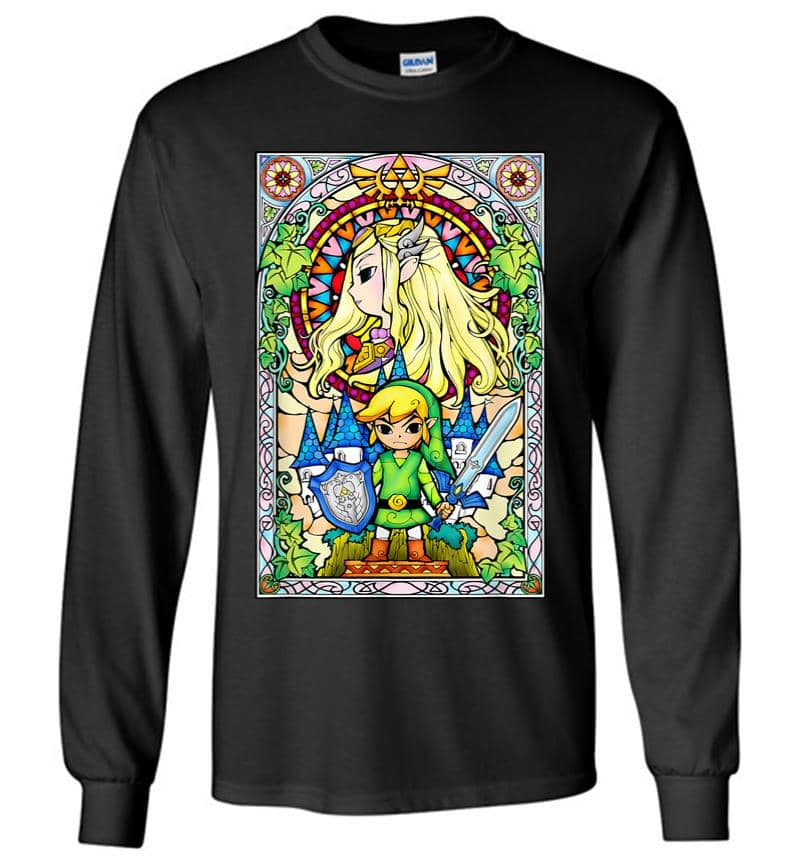 Nintendo Zelda Link The Princess Stained Glass Long Sleeve T-Shirt