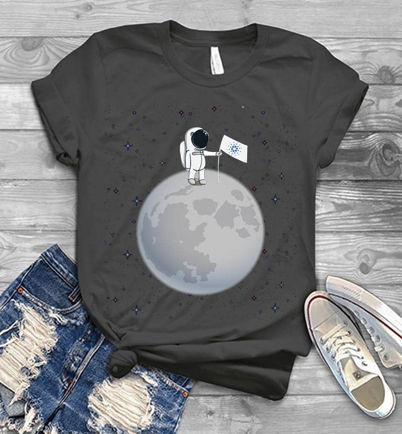 Inktee Store - Official Logo To The Moon Cardano For Hodl Mens T-Shirt Image