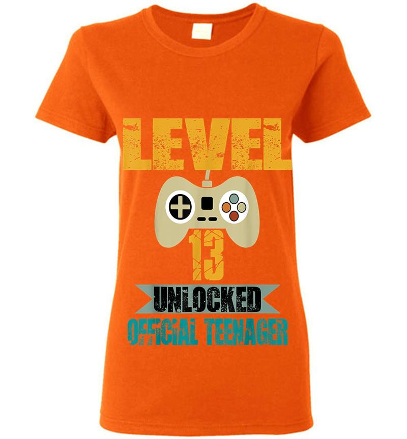 Inktee Store - Official Nager 13Th Birthday Level 13 Unlocked Womens T-Shirt Image
