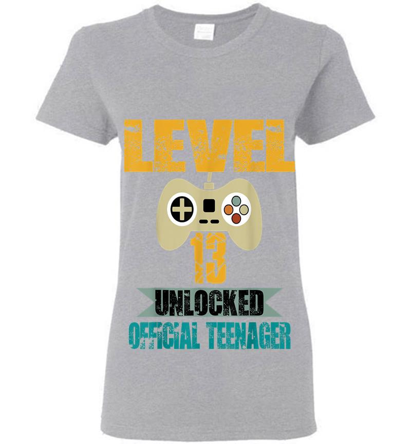 Inktee Store - Official Nager 13Th Birthday Level 13 Unlocked Womens T-Shirt Image