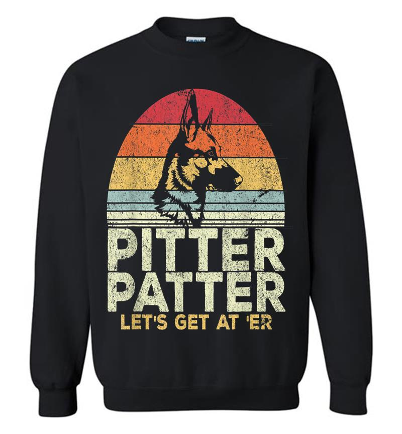 Pitter Patter German Shepherd Dog Funny Vintage Retro Sweatshirt