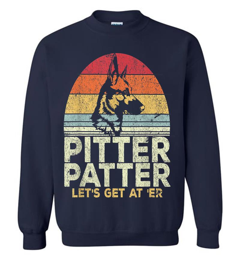 Inktee Store - Pitter Patter German Shepherd Dog Funny Vintage Retro Sweatshirt Image