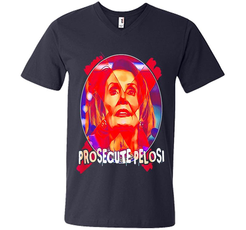 Inktee Store - Prosecute Nancy Pelosi V-Neck T-Shirt Image
