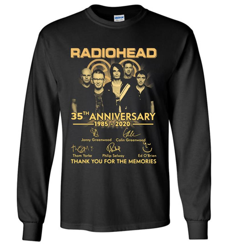 Radiohead Band 35Th Anniversary 1985-2020 Signature Long Sleeve T-Shirt