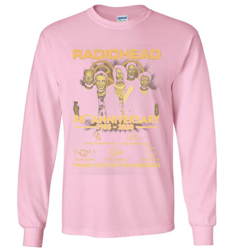 Inktee Store - Radiohead Band 35Th Anniversary 1985-2020 Signature Long Sleeve T-Shirt Image
