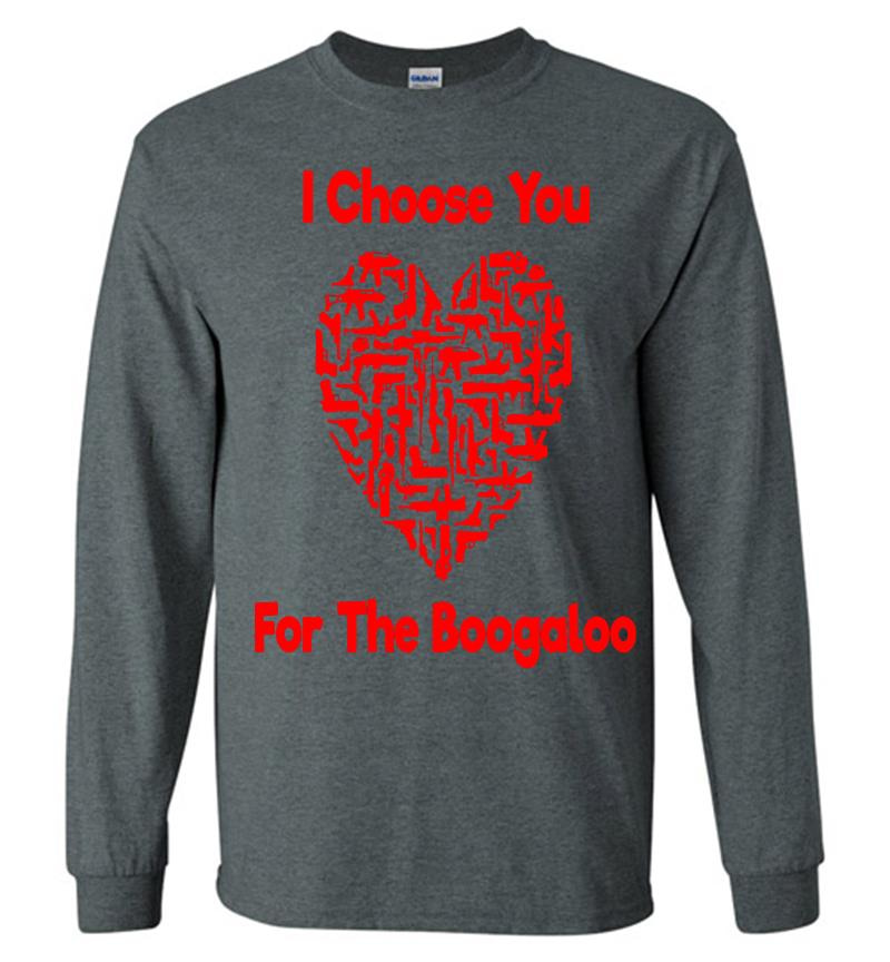 Inktee Store - Red Heart I Choose You For The Boogaloo Long Sleeve T-Shirt Image