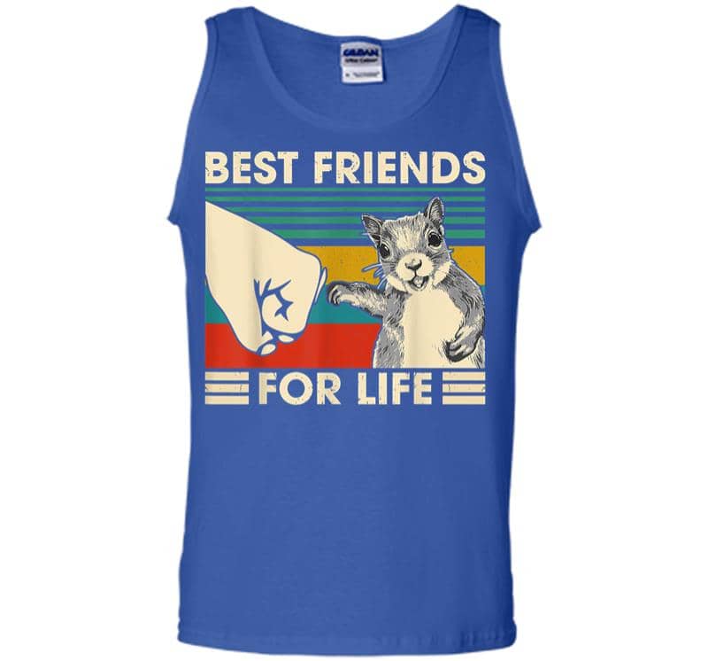 Inktee Store - Retro Vintage Squirrel Best Friend For Life Fist Bump Men Tank Top Image