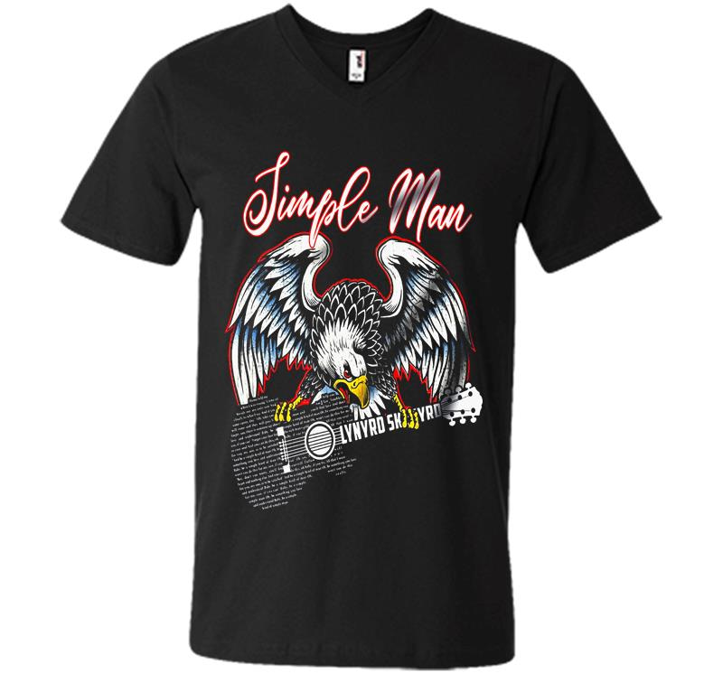 Simple Man Love Lynyrd Skynyrd Rock Band Guitar V-Neck T-Shirt