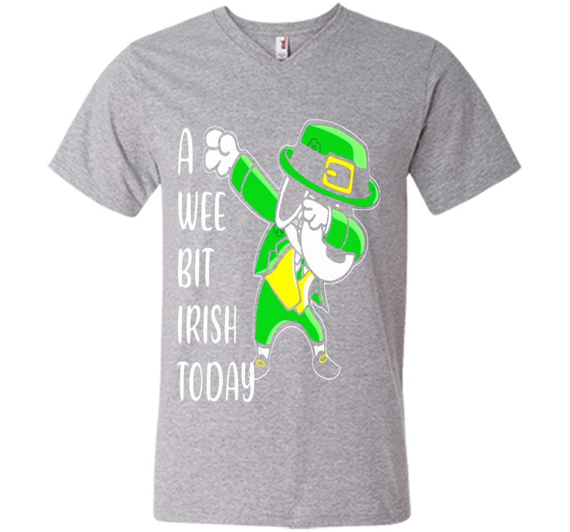 Inktee Store - Snoopy A Wee Bit Irish Today Happy Saint Patricks Day V-Neck T-Shirt Image