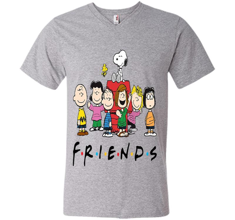 Inktee Store - Snoopy And Charlie Brown Peanuts Friends Tv Show V-Neck T-Shirt Image