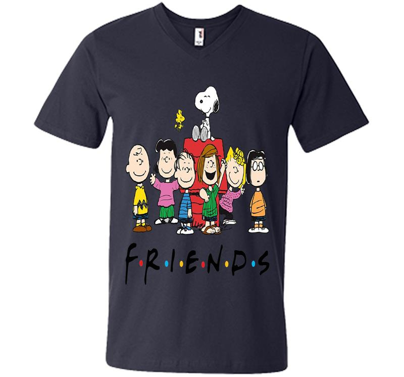 Inktee Store - Snoopy And Charlie Brown Peanuts Friends Tv Show V-Neck T-Shirt Image