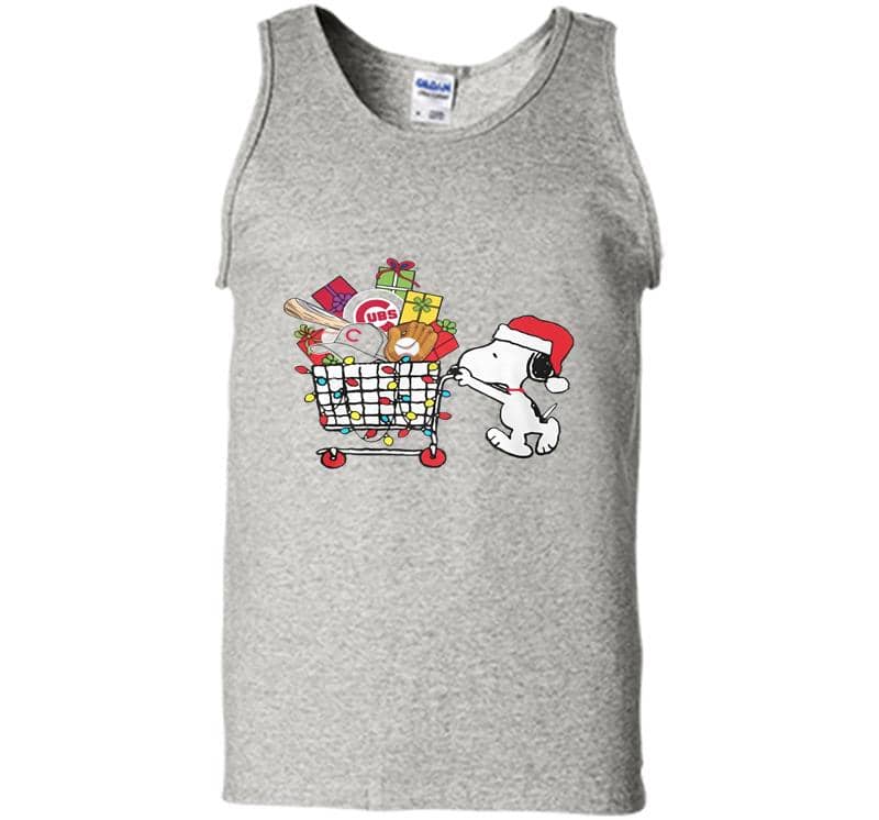 Snoopy Chicago Cubs Cart Full Of Christmas Light Mens Tank Top
