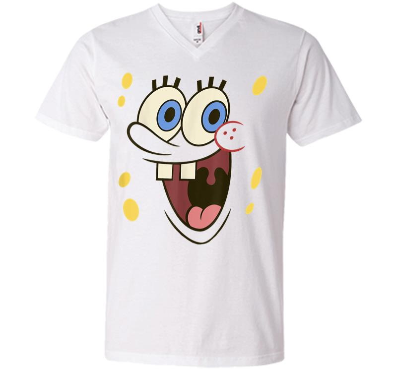 Inktee Store - Spongebob Squarepants Excited Big Face V-Neck T-Shirt Image