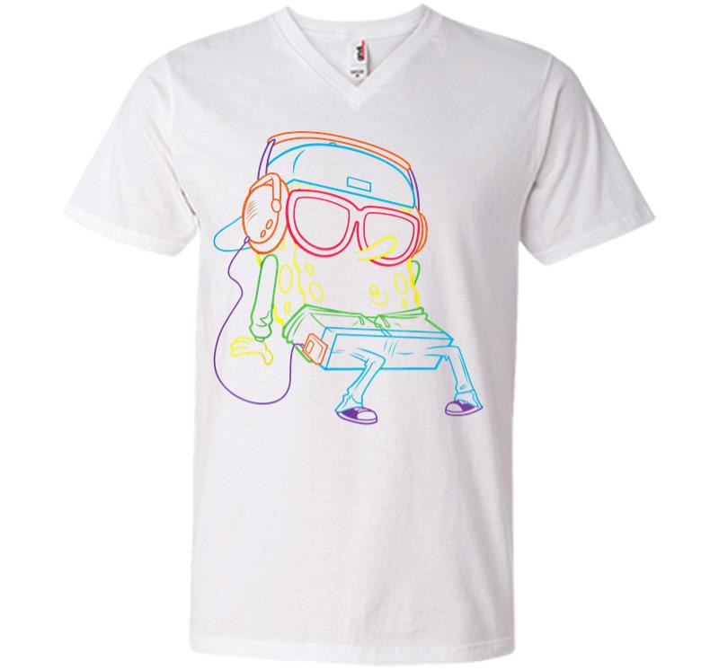 Inktee Store - Spongebob Squarepants Hip Hop V-Neck T-Shirt Image