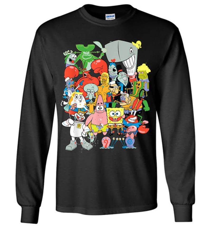 Spongebob Squarepants Cast Of Characters Long Sleeve T-Shirt