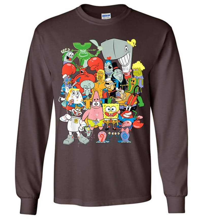 Inktee Store - Spongebob Squarepants Cast Of Characters Long Sleeve T-Shirt Image