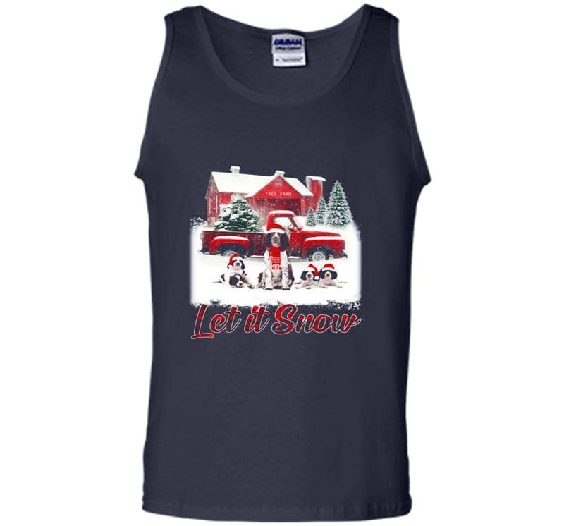 Inktee Store - Springer Spaniel Let It Snow Christmas Mens Tank Top Image