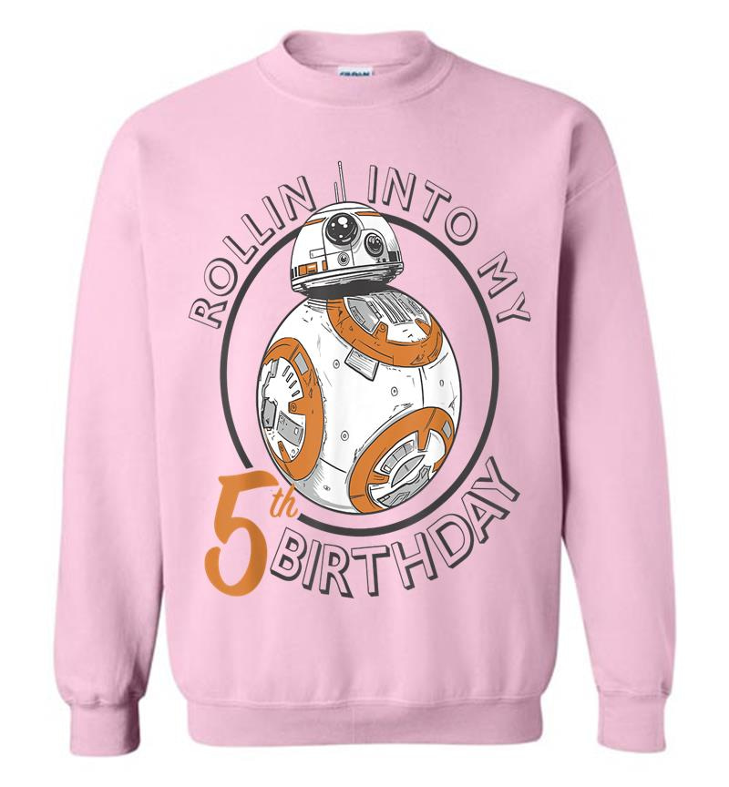 Inktee Store - Star Wars Bb-8 Rollin Into My 5Th Birthday Portrait Sweatshirt Image