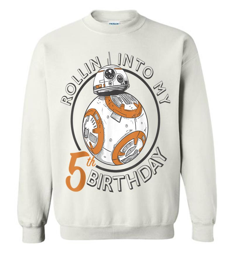 Inktee Store - Star Wars Bb-8 Rollin Into My 5Th Birthday Portrait Sweatshirt Image