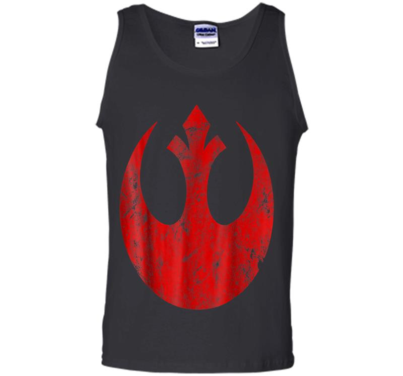 Inktee Store - Star Wars Big Red Rebel Distressed Logo Graphic Mens Tank Top Image