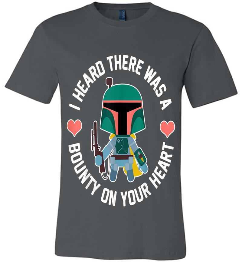 Star Wars Boba Fett Bounty Heart Valentine'S Graphic Premium T-Shirt