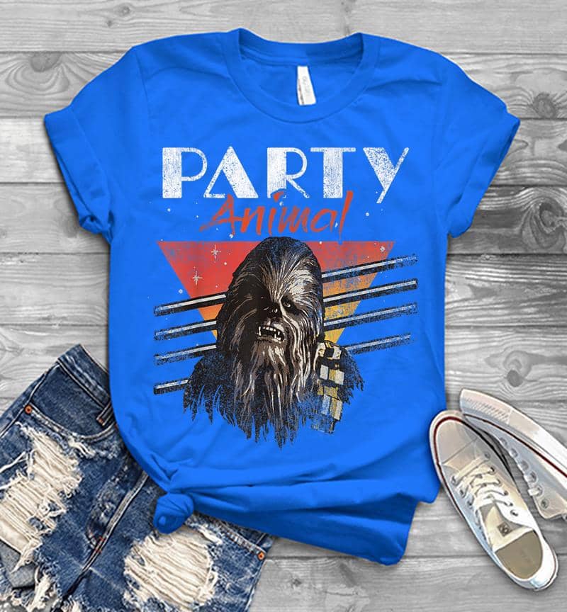 Inktee Store - Star Wars Chewbacca Party Animal Vintage Graphic Mens T-Shirt Image