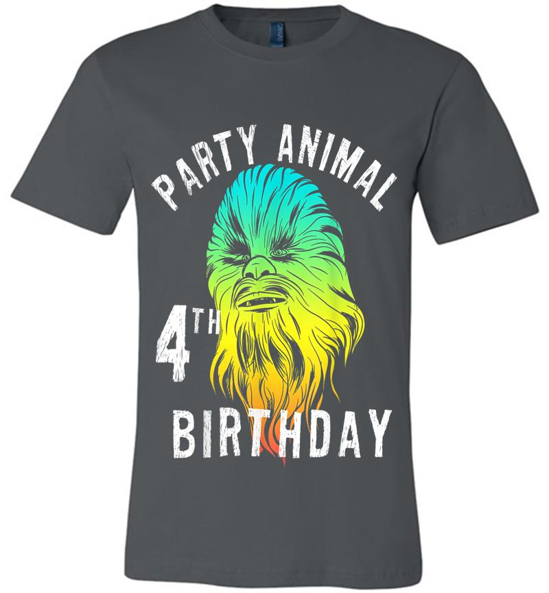 Star Wars Chewie Party Animal 4Th Birthday Colorful Portrait Premium T-Shirt