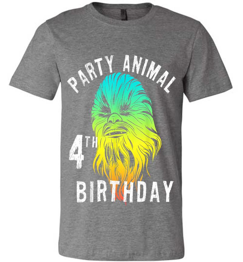 Inktee Store - Star Wars Chewie Party Animal 4Th Birthday Colorful Portrait Premium T-Shirt Image