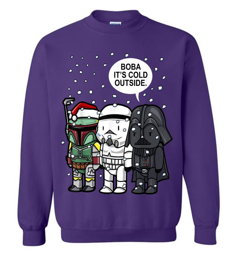 Inktee Store - Star Wars Christmas Boba It'S Cold Outside Graphic Sweatshirt Image