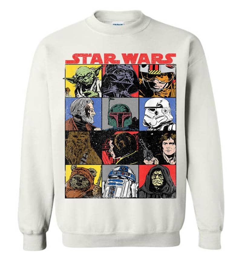 Inktee Store - Star Wars Comic Strip Cartoon Group Sweatshirt Image