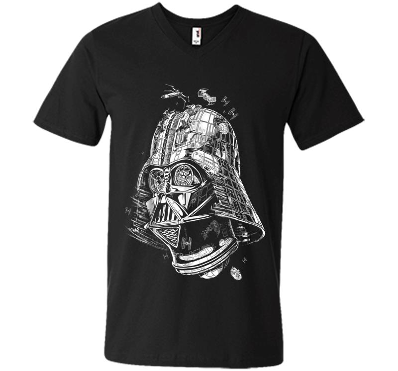Star Wars Darth Vader As The Death Star Graphic V-Neck T-Shirt