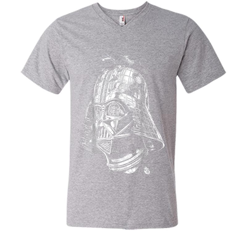 Inktee Store - Star Wars Darth Vader As The Death Star Graphic V-Neck T-Shirt Image