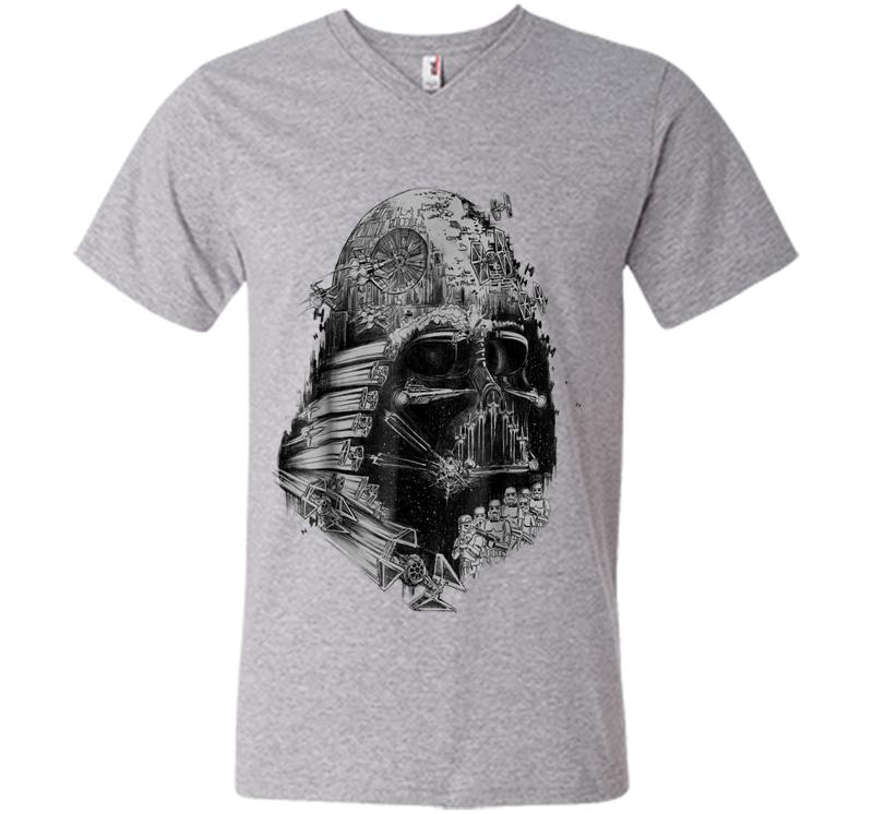 Inktee Store - Star Wars Darth Vader Build The Empire Graphic V-Neck T-Shirt Image