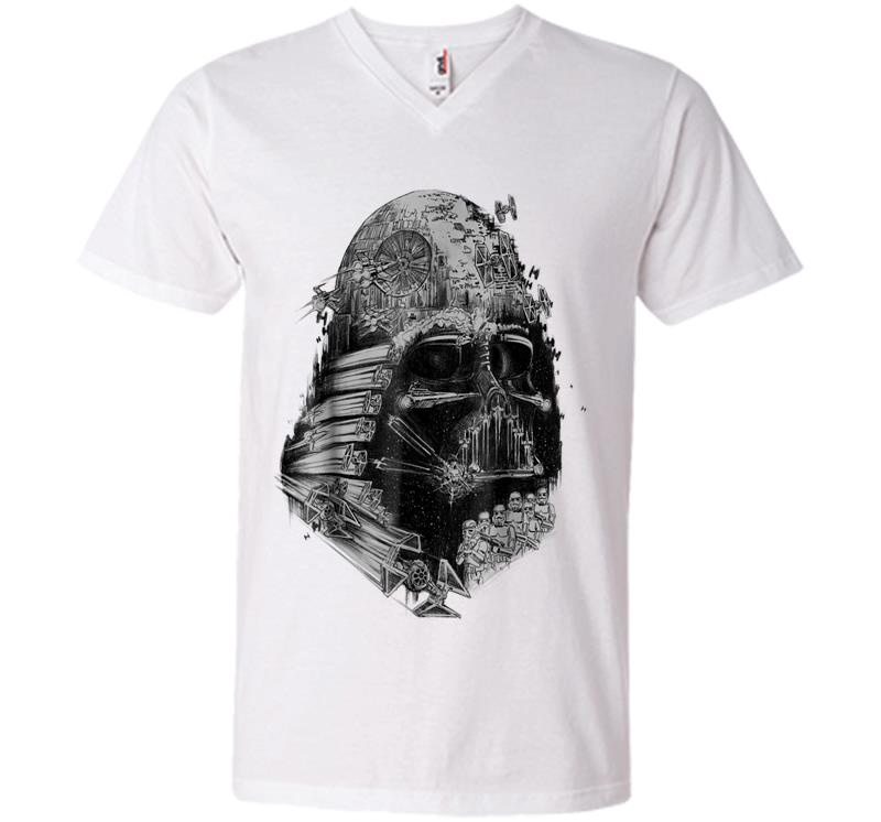 Inktee Store - Star Wars Darth Vader Build The Empire Graphic V-Neck T-Shirt Image