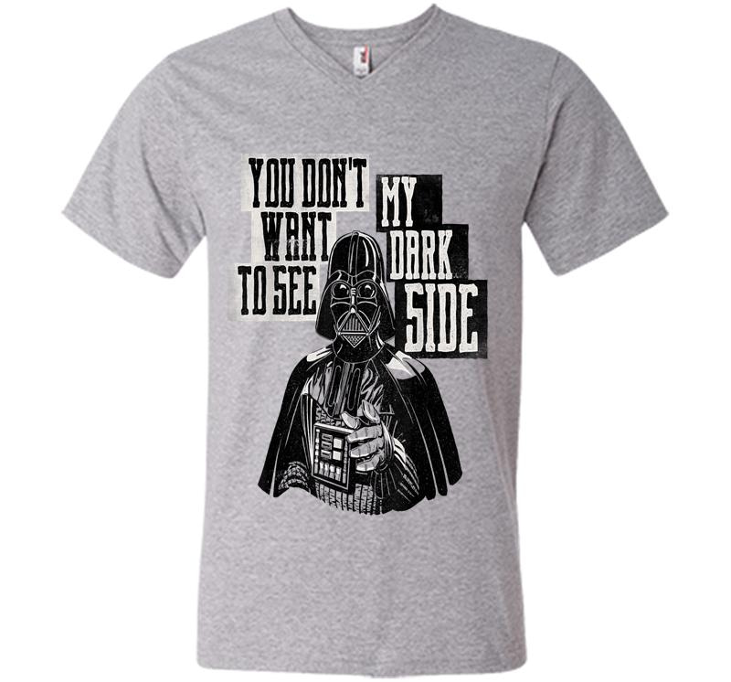 Inktee Store - Star Wars Darth Vader Dark Side Funny V-Neck T-Shirt Image